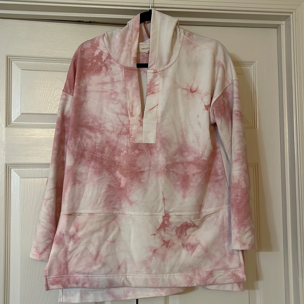 Pink and white hoodie